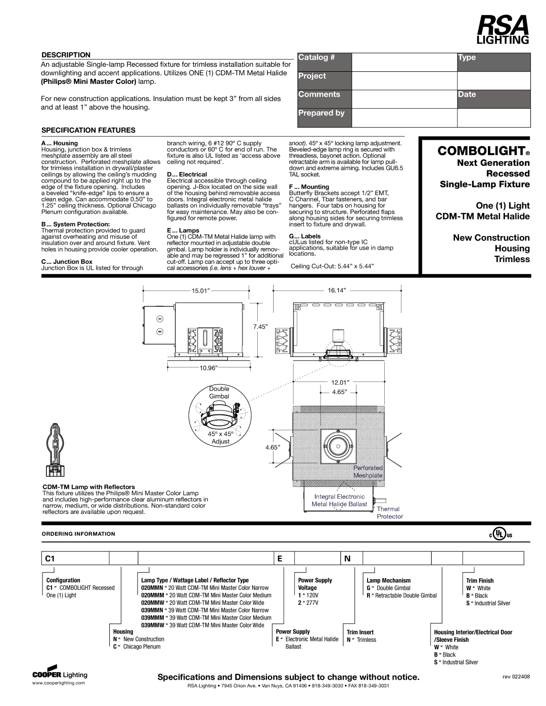 Cooper Lighting CDM-TM specifications Housing, System Protection, Junction Box, Electrical, Lamps, Mounting, Labels 