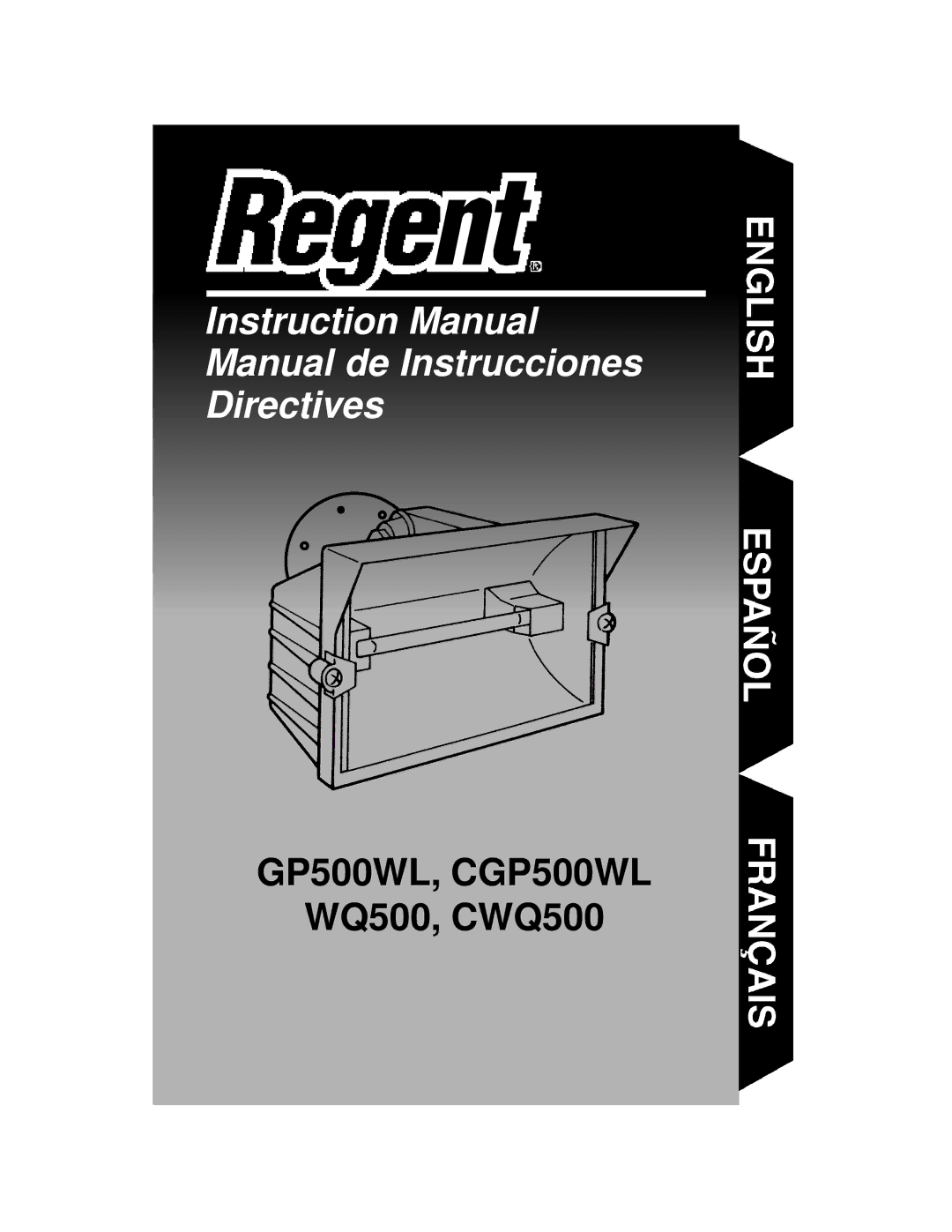 Cooper Lighting CWQ500, CGP500WL WQ500 instruction manual GP500WL, CGP500WL 