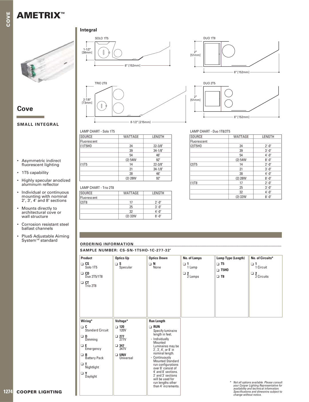Cooper Lighting Cove specifications Ametrix, Integral, A L L I N T E G R a L, Cooper Lighting 