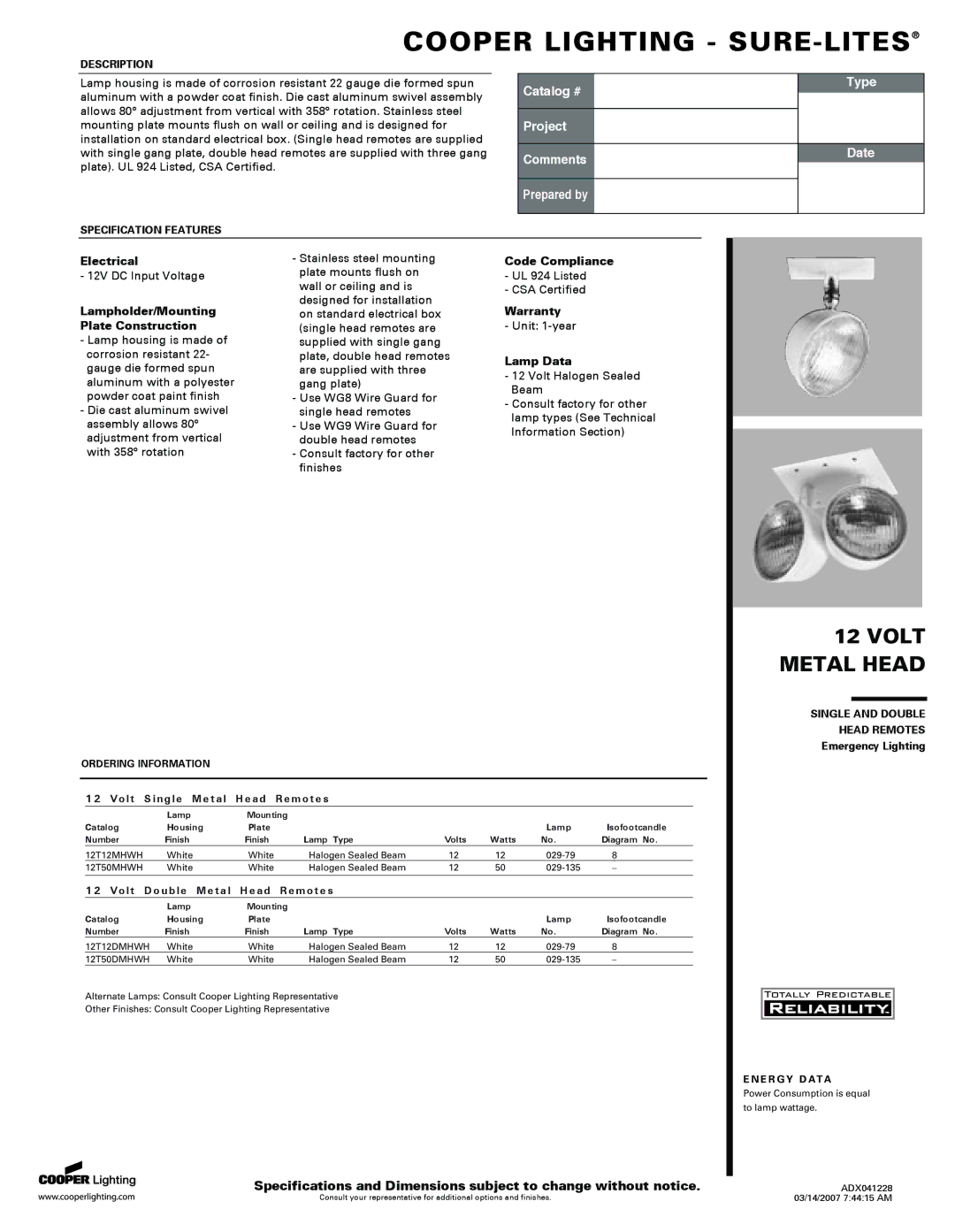 Cooper Lighting DC8I, DC12I specifications Electrical, Lampholder/Mounting Plate Construction, Code Compliance, Warranty 