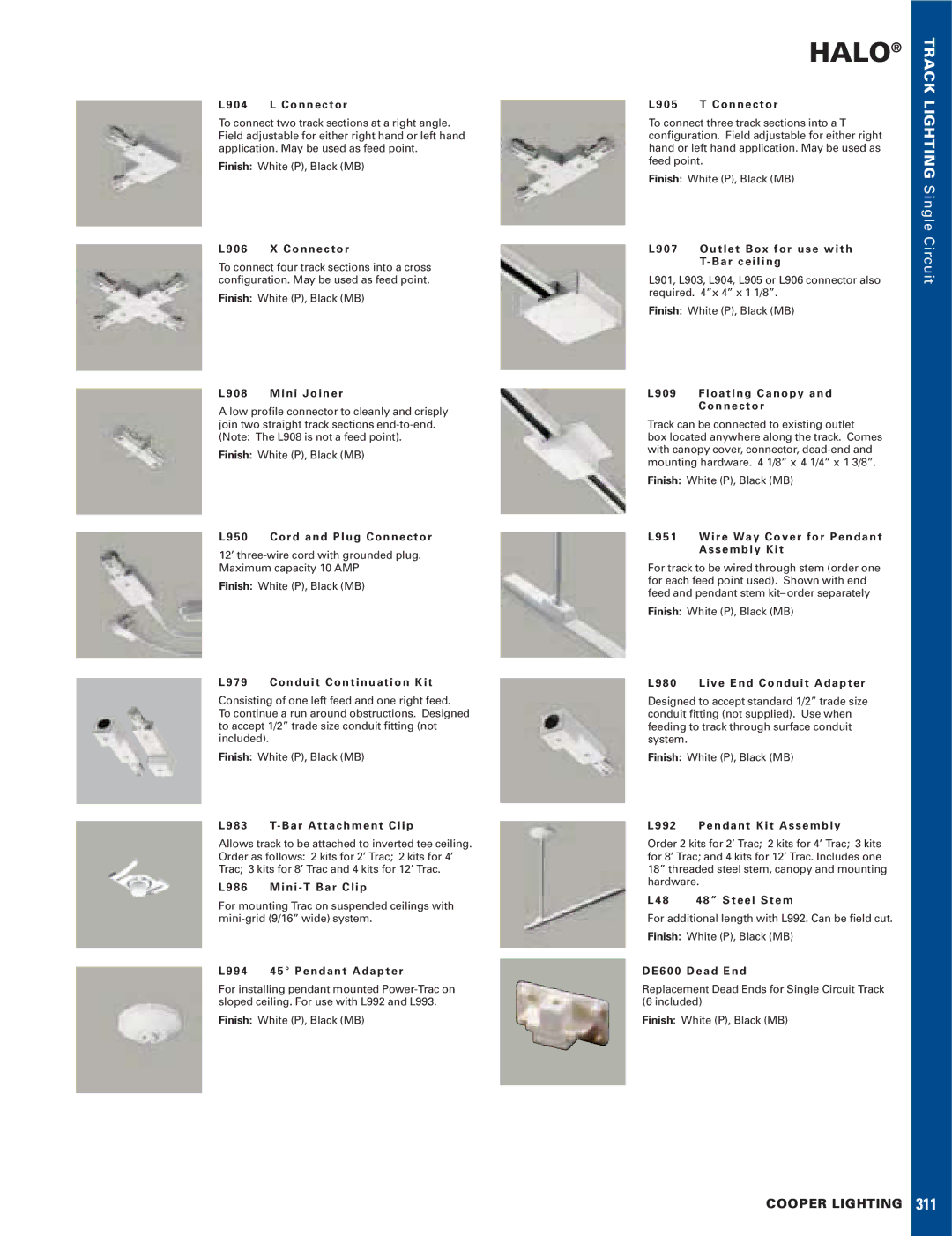 Cooper Lighting DE621 manual 0 4 L C o n n e c t o r, 0 6 X C o n n e c t o r, 0 8 M i n i J o i n e r 