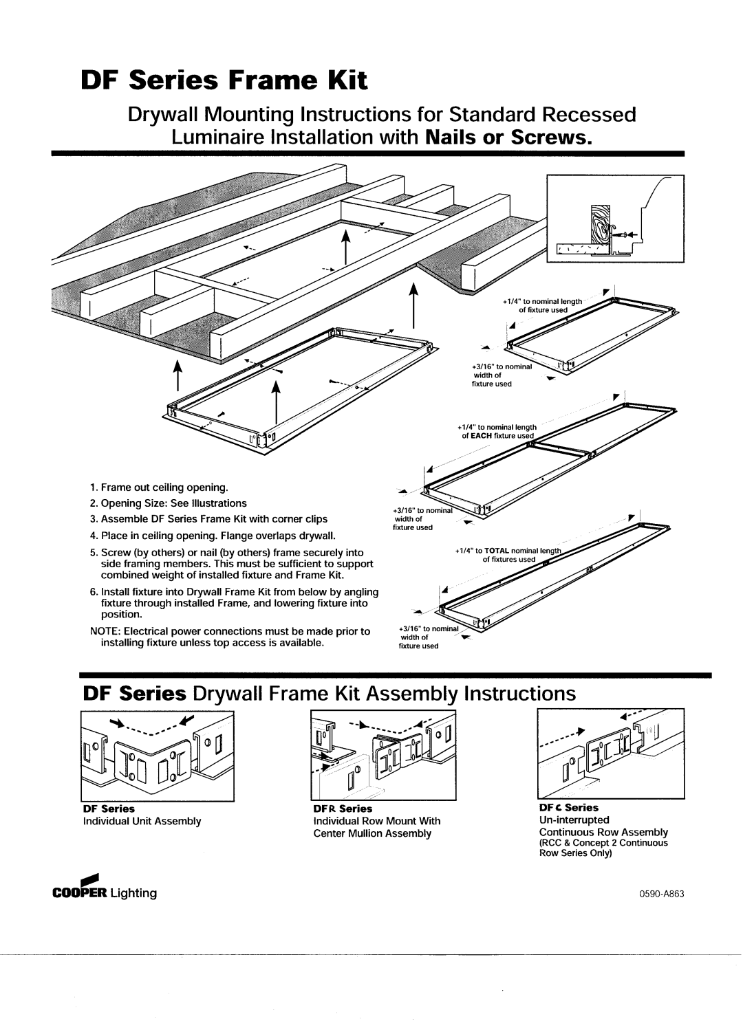 Cooper Lighting DF Series manual 