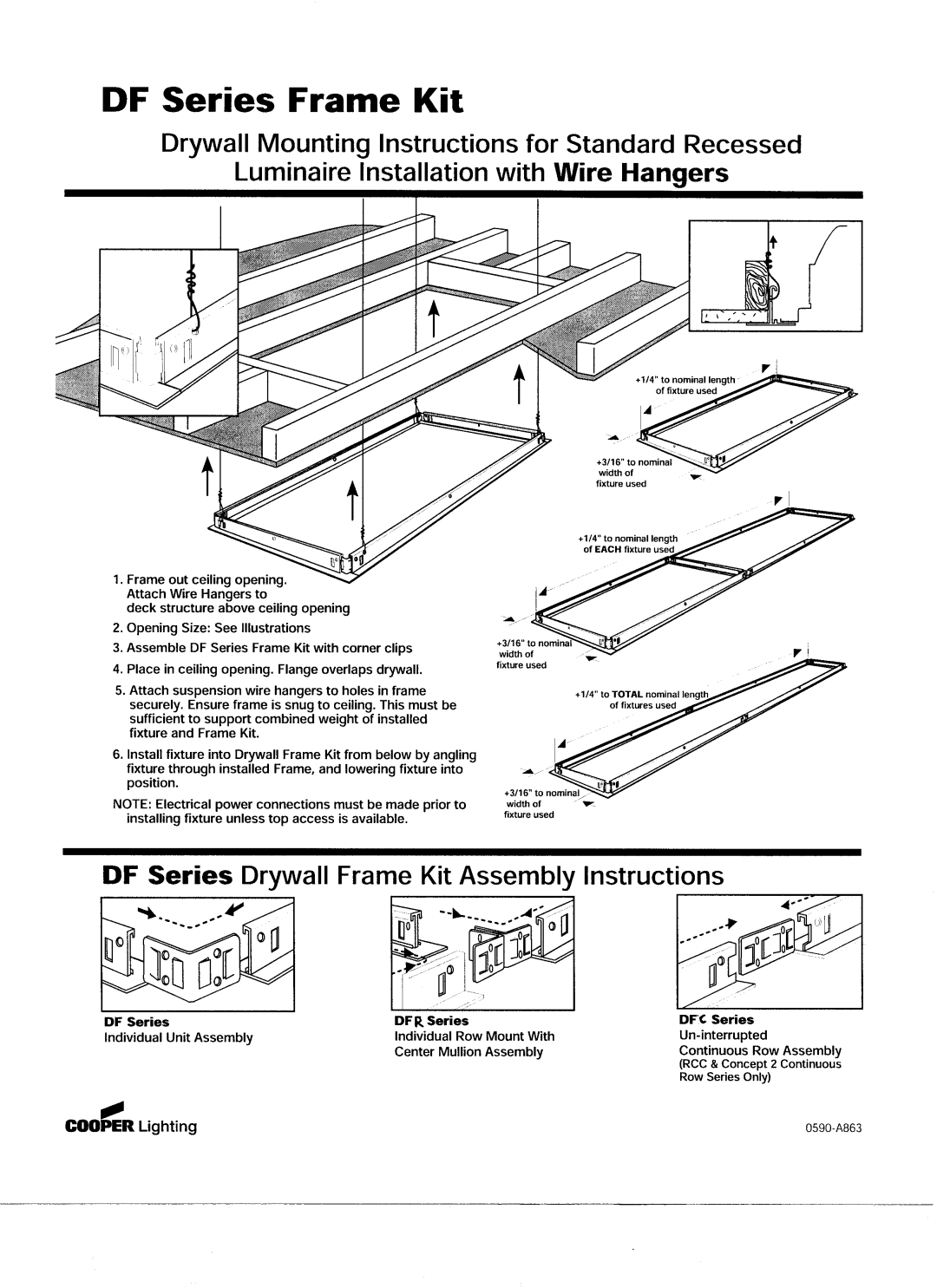 Cooper Lighting DF Series manual 