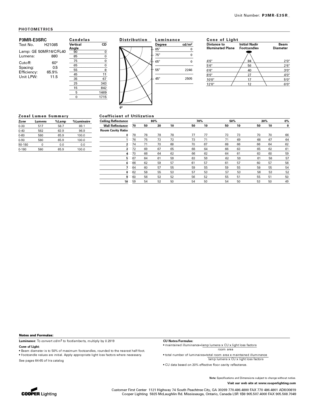 Cooper Lighting E3SR manual    