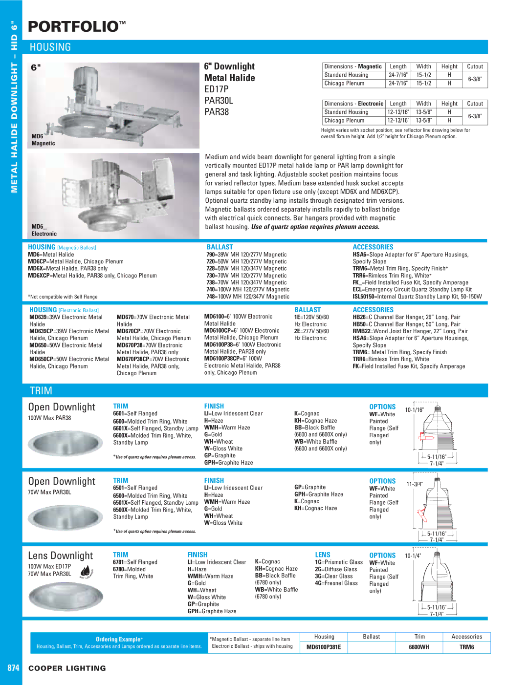 Cooper Lighting ED17P dimensions Lens Downlight 