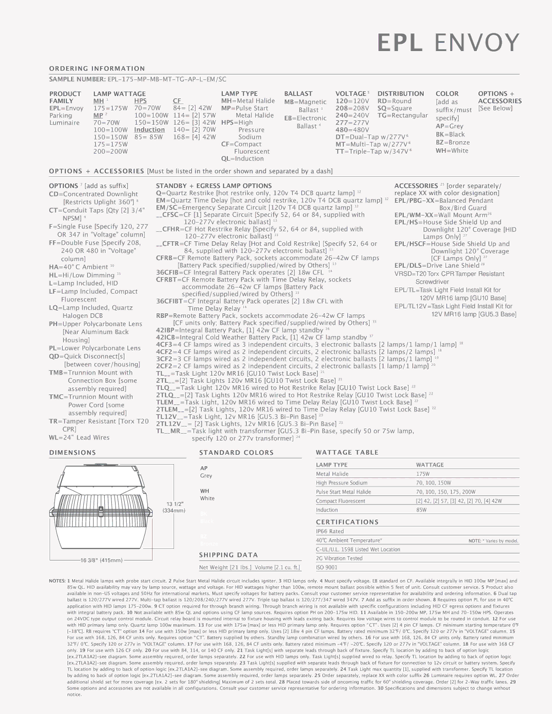 Cooper Lighting manual EPL Envoy 