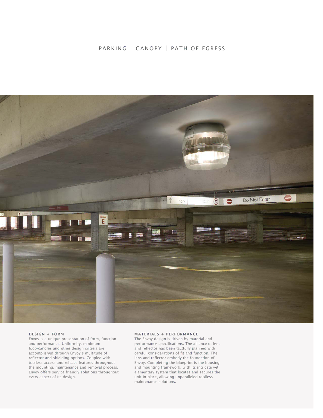 Cooper Lighting Envoy manual Design + Form, Materials + Performance 