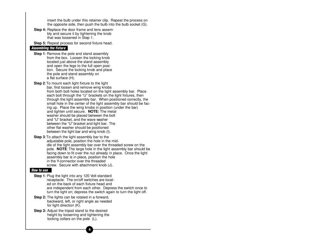 Cooper Lighting FCTS130 instruction manual Assembling the fixture, How to use 