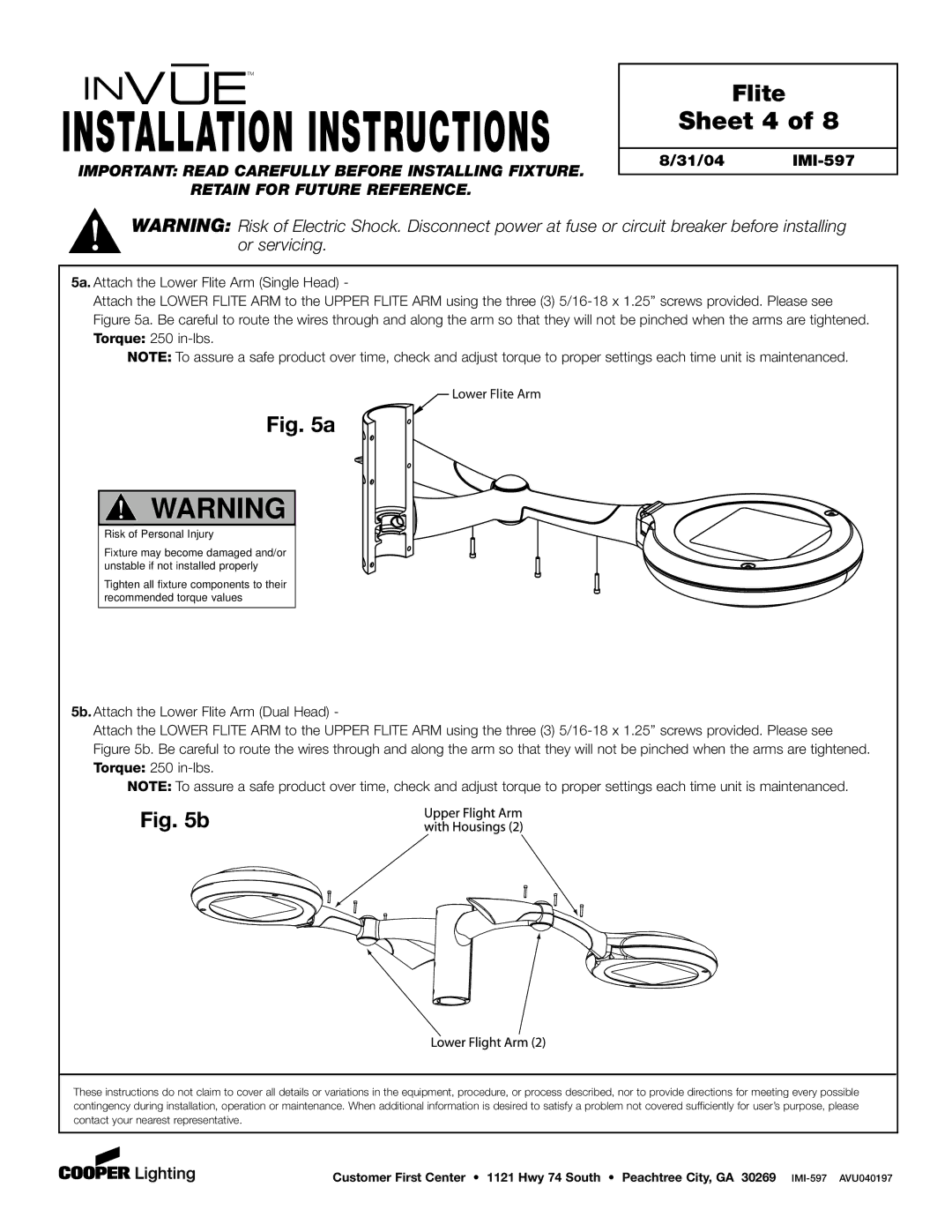 Cooper Lighting IMI-597 installation instructions Sheet 4 