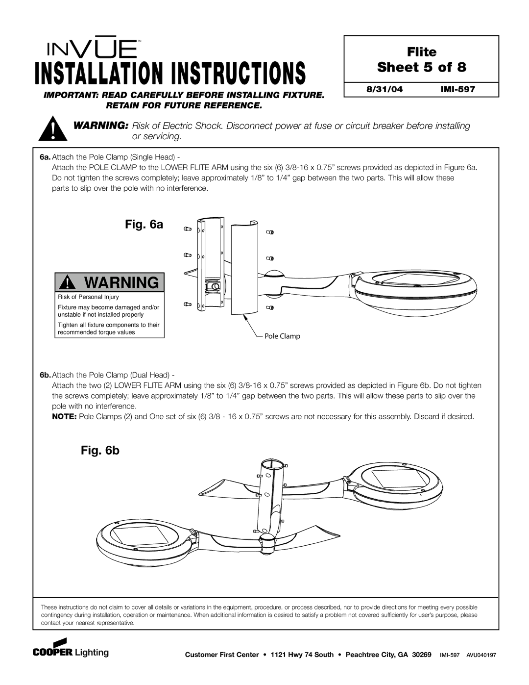 Cooper Lighting IMI-597 installation instructions Sheet 5 