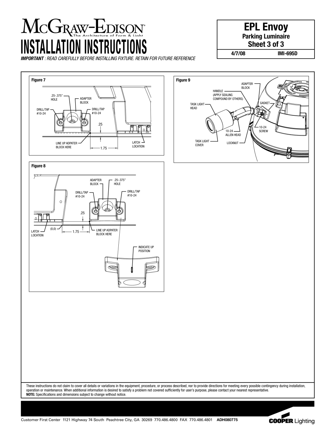 Cooper Lighting IMI-6950 dimensions Sheet 3 