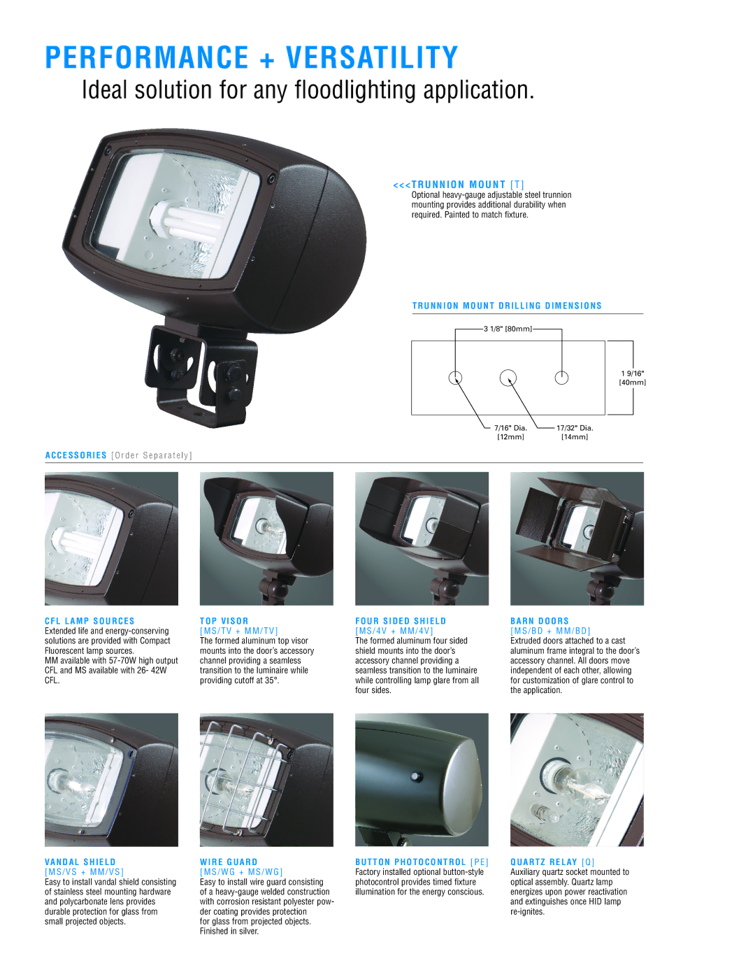 Cooper Lighting Impact FloodLight manual Performance + Versatility 