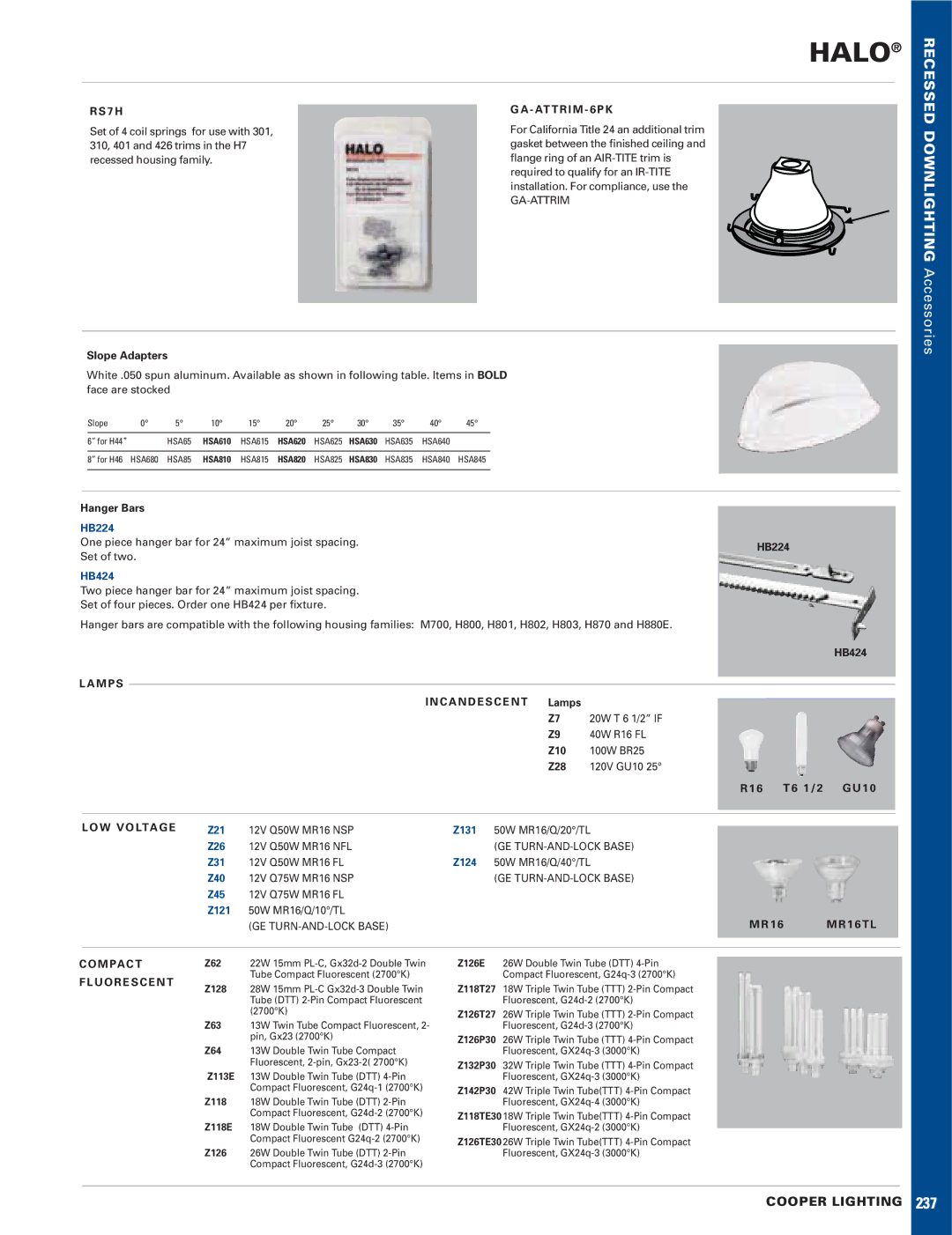 Cooper Lighting L110, L111, L113, L115, HSA835, HSA825, HSA830, HSA85, HSA810 M P S, W V O Lta G E, M Pa C T, U O R E S C E N T 