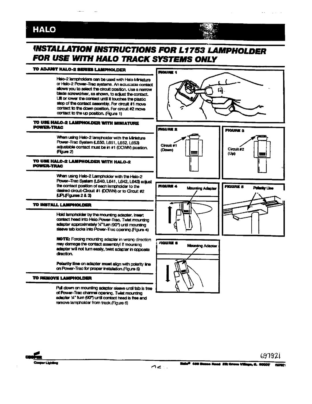 Cooper Lighting L1753 manual 