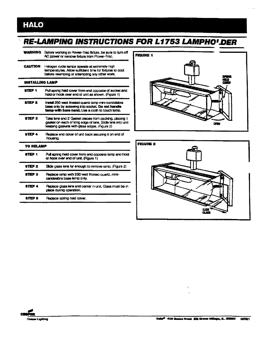 Cooper Lighting L1753 manual 