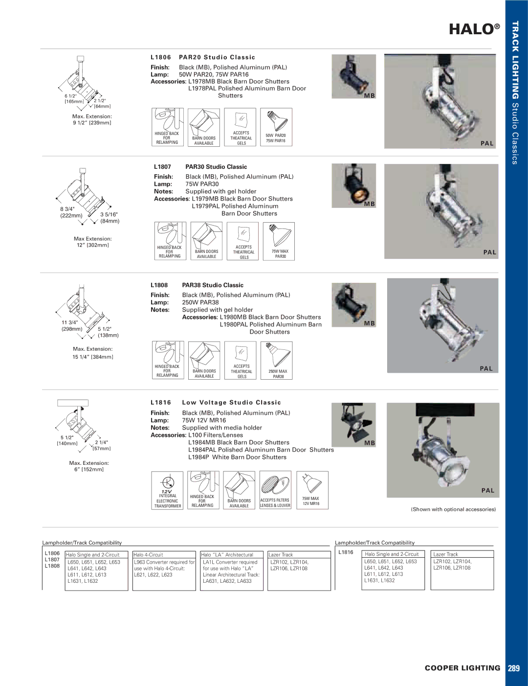 Cooper Lighting L1808, L1807, L1806 manual Halo, Pa L 