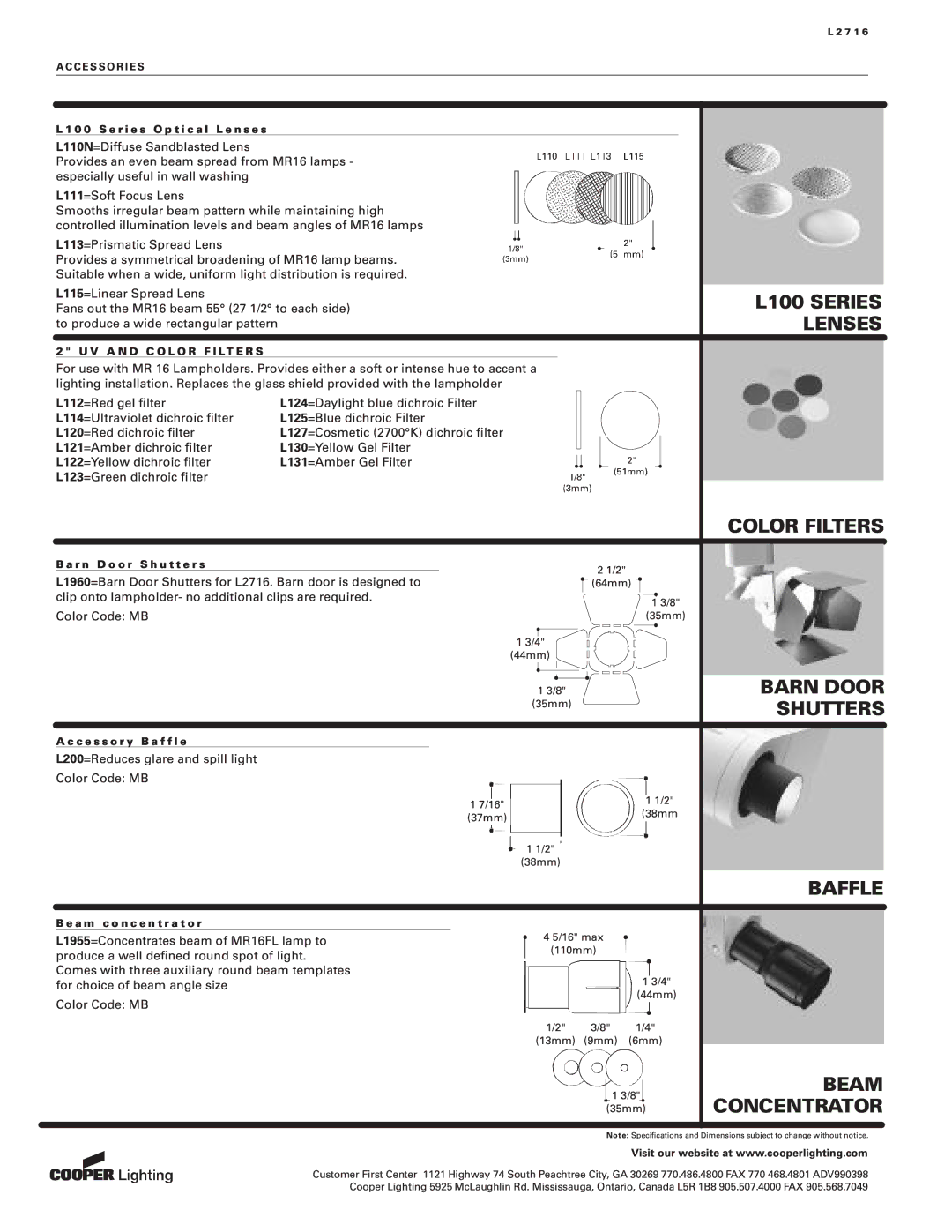 Cooper Lighting L2716 manual  , ,  , , , ,  
