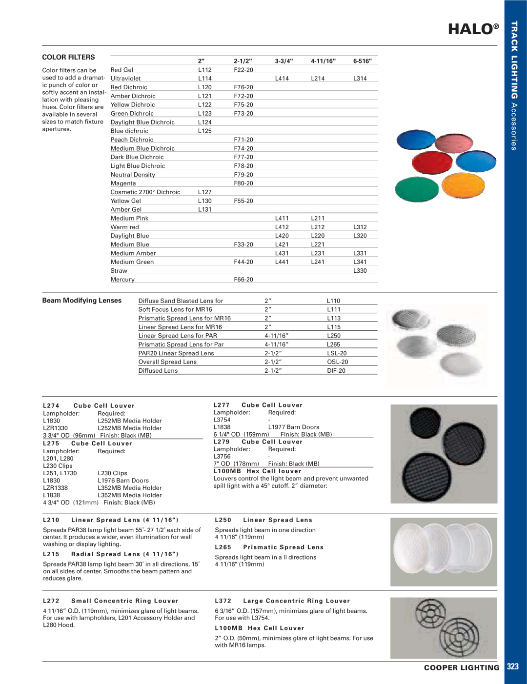 Cooper Lighting L734, L733, L732, L704 manual 11/16 516, B e C e l l L o u v e r, 0 0 M B H e x C e l l l o u v e r 