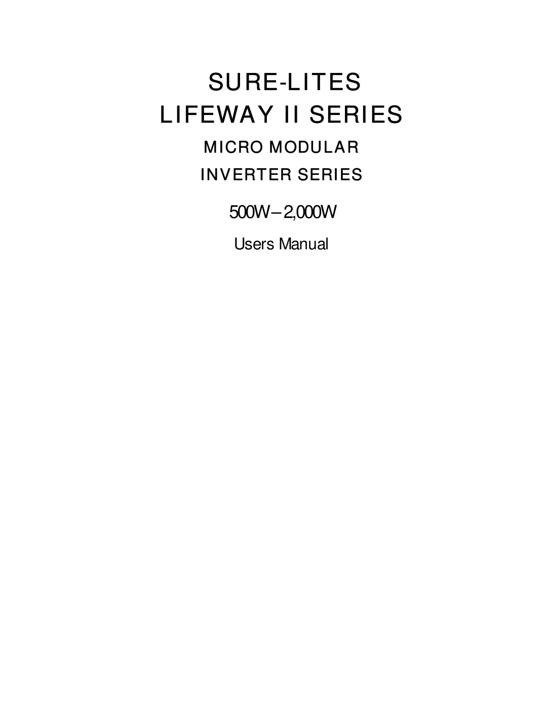 Cooper Lighting user manual SURE-LITES Lifeway II Series 