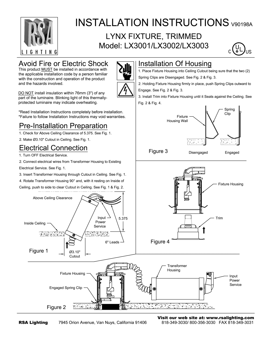 Cooper Lighting LX3002, LX3003 manual 