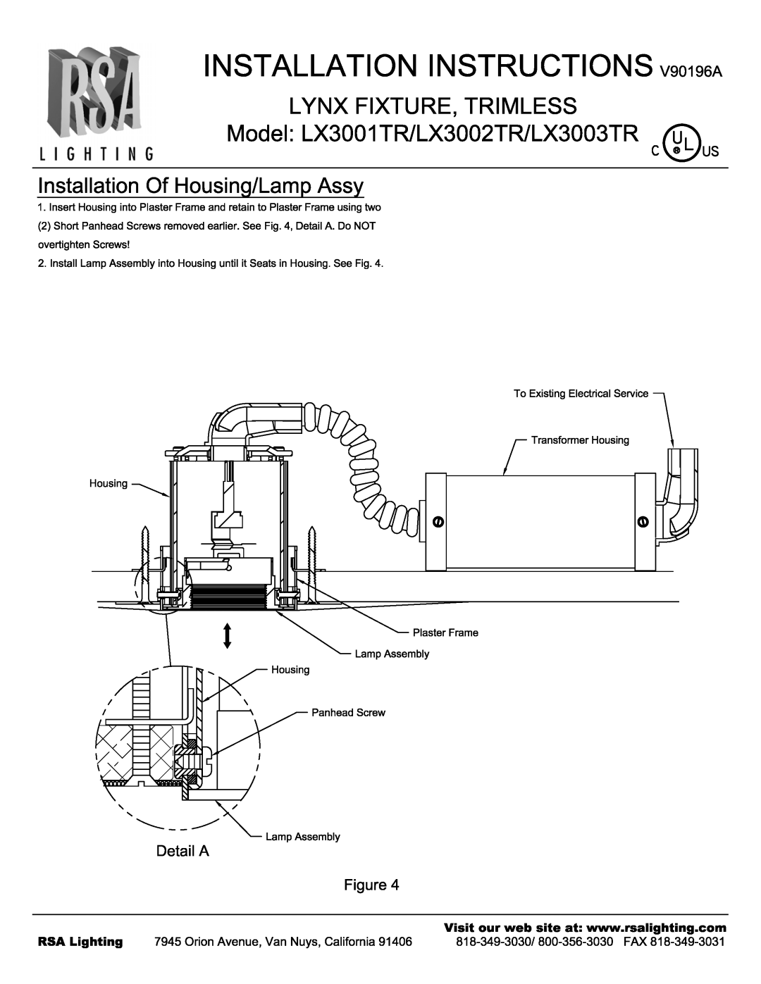 Cooper Lighting LX3003TR, LX3002TR manual 