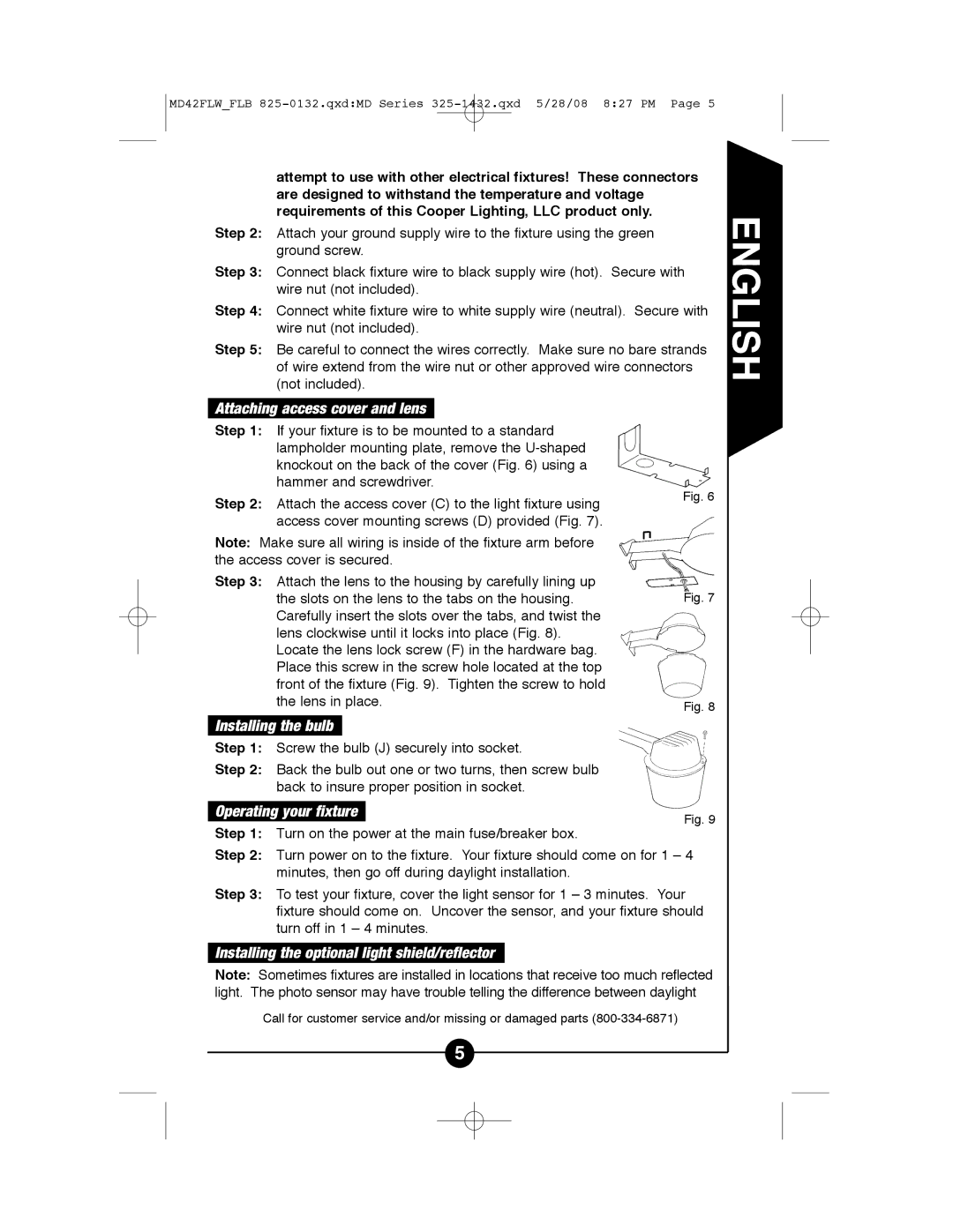 Cooper Lighting MD42FLW, MD42FLB instruction manual Attaching access cover and lens, Installing the bulb 