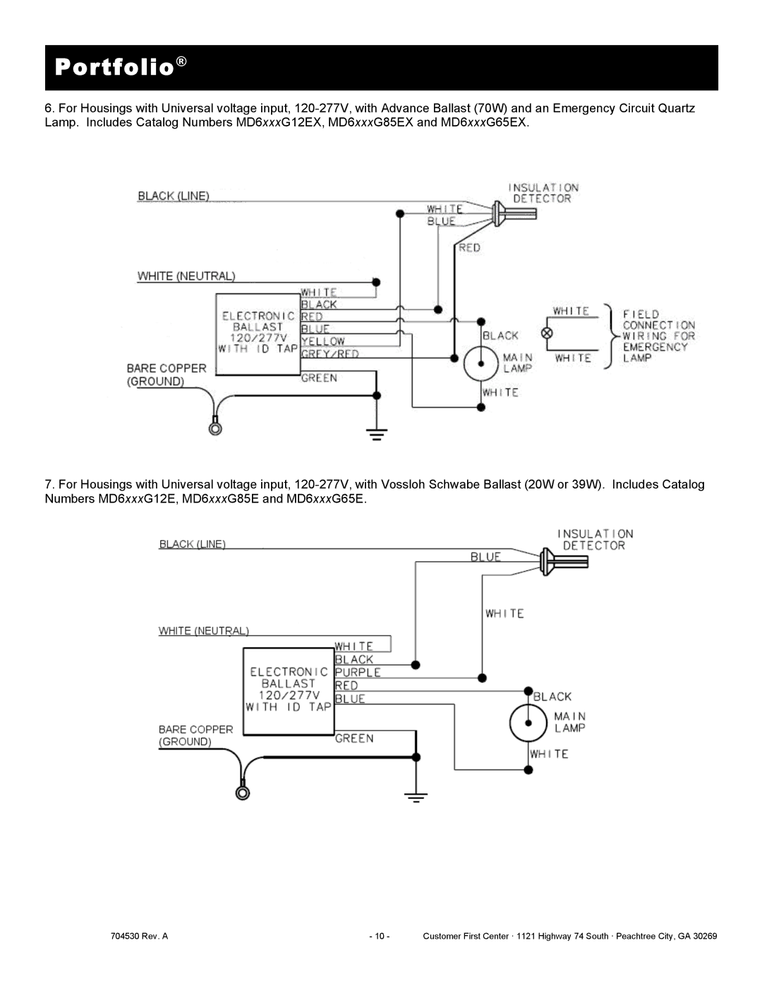 Cooper Lighting MD6CPxT6, MD6xT4, MD6xT6, MD6CPxT4 installation instructions Portfolio 