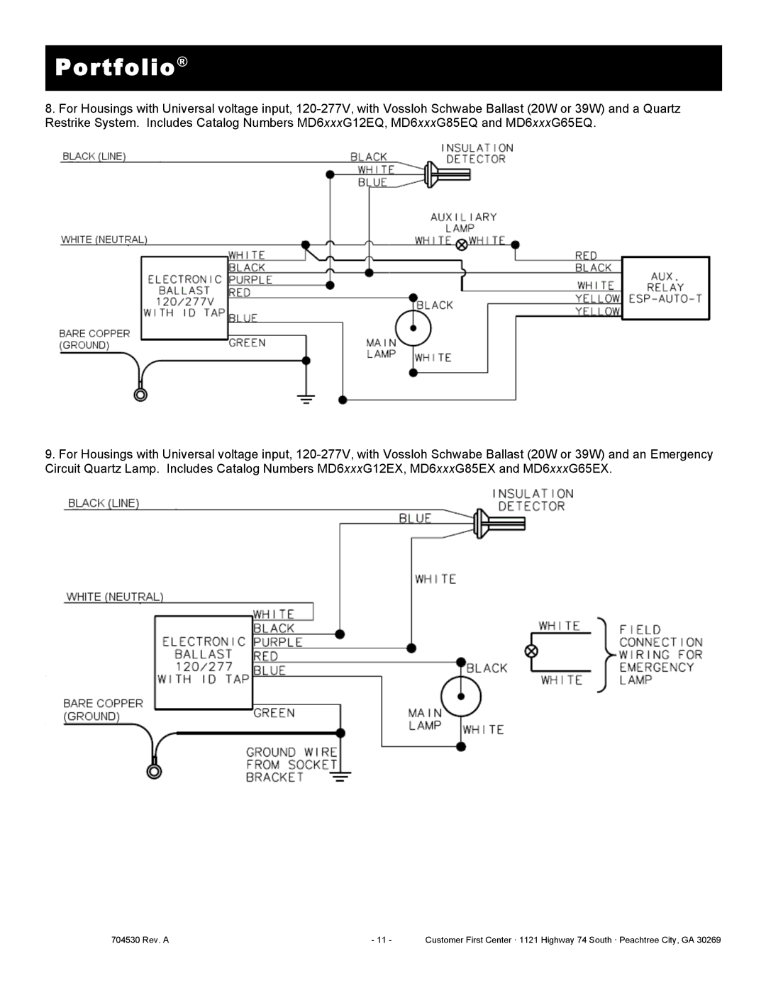 Cooper Lighting MD6CPxT4, MD6xT4, MD6xT6, MD6CPxT6 installation instructions Portfolio 