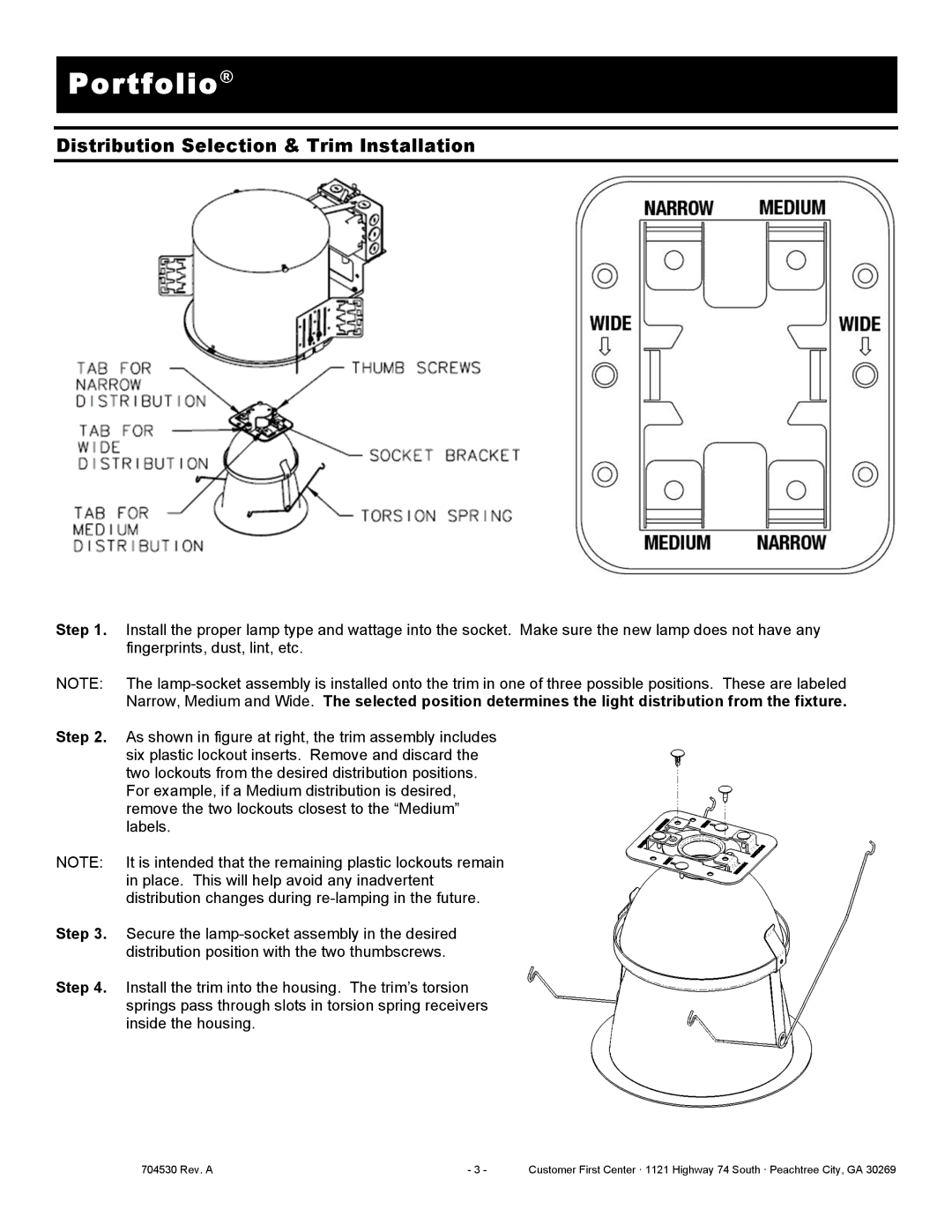 Cooper Lighting MD6CPxT4, MD6xT4, MD6xT6, MD6CPxT6 installation instructions Distribution Selection & Trim Installation 