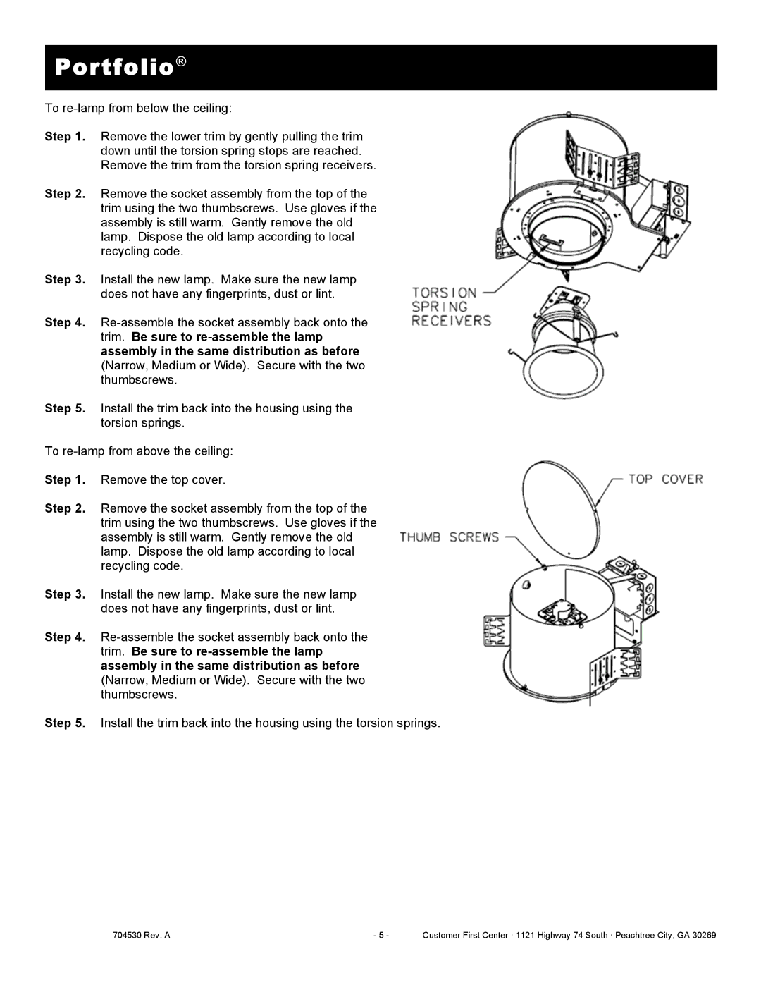 Cooper Lighting MD6xT6, MD6xT4, MD6CPxT6, MD6CPxT4 installation instructions Portfolio 