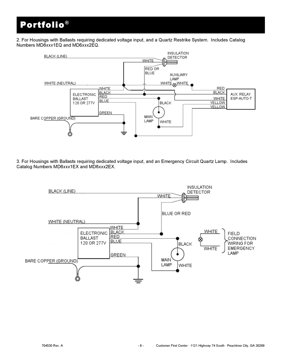 Cooper Lighting MD6xT4, MD6xT6, MD6CPxT6, MD6CPxT4 installation instructions Portfolio 