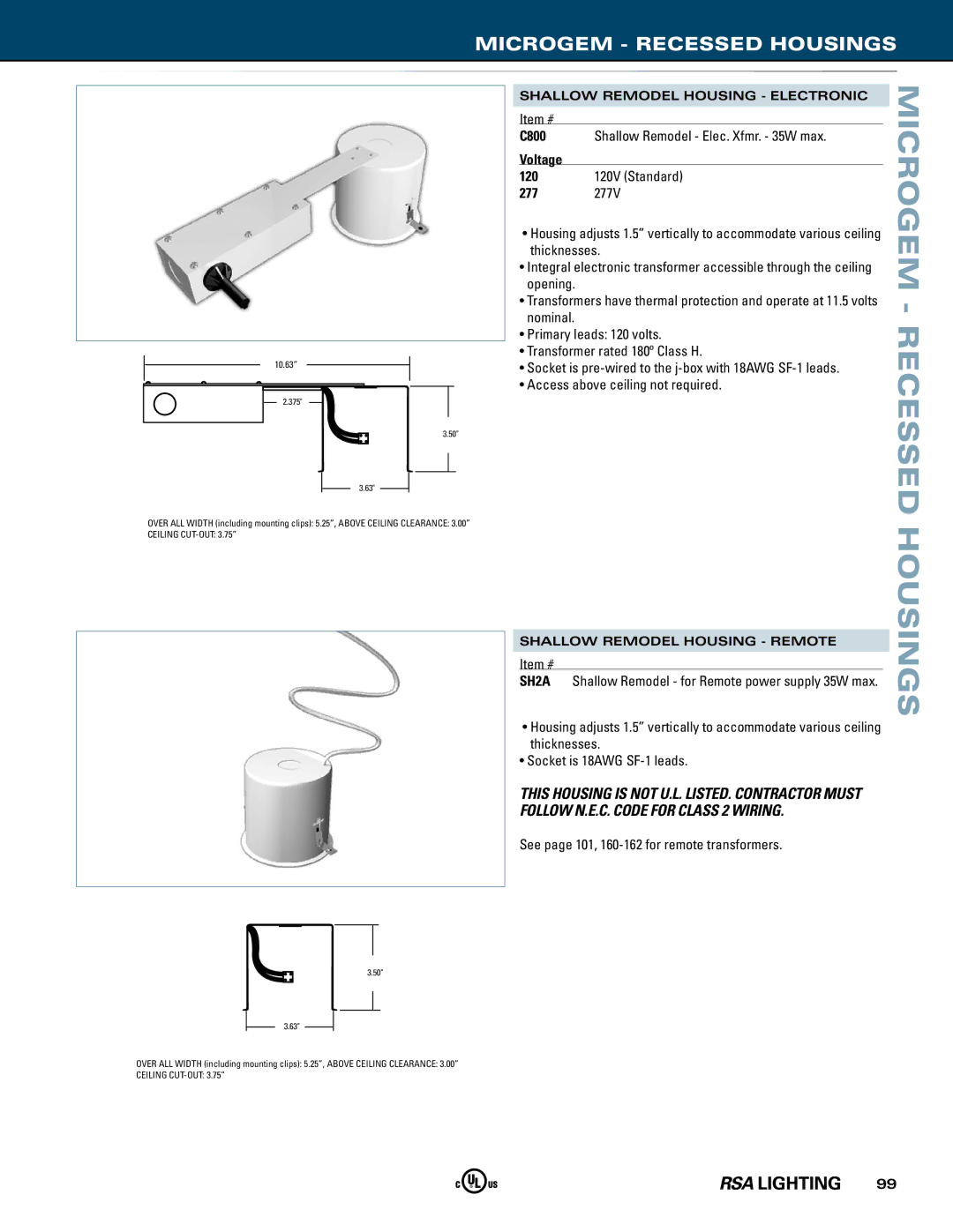 Cooper Lighting Microgem manual Recessed Housings 