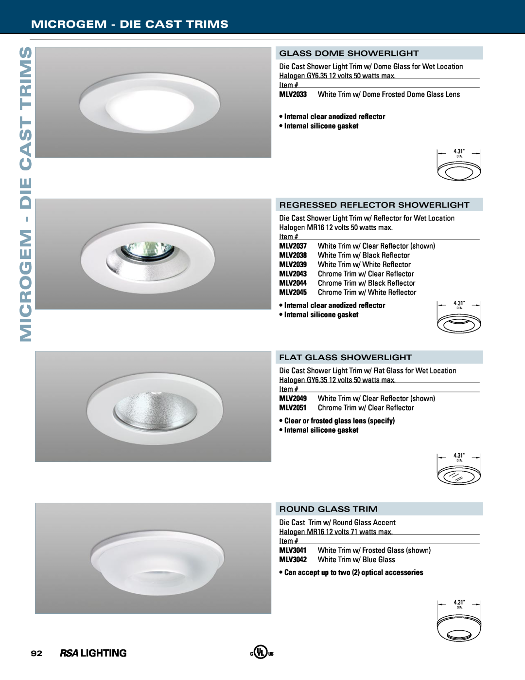 Cooper Lighting manual Microgem - DIE CAST TRIMS 