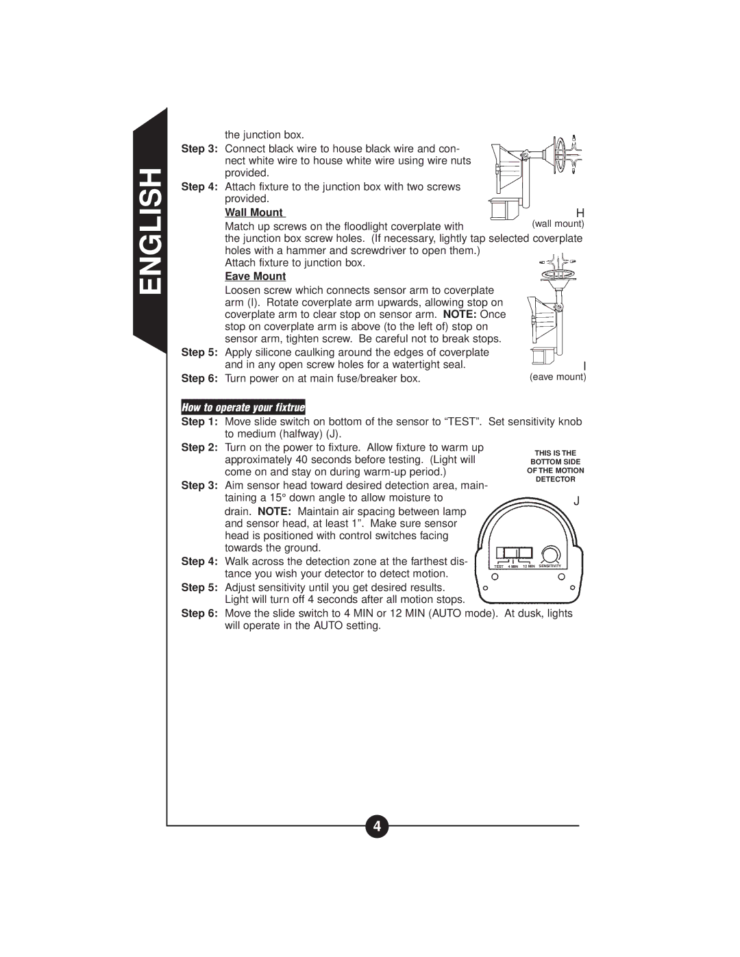 Cooper Lighting CMS188W, CMS188 MS188W instruction manual Wall Mount, How to operate your fixtrue 