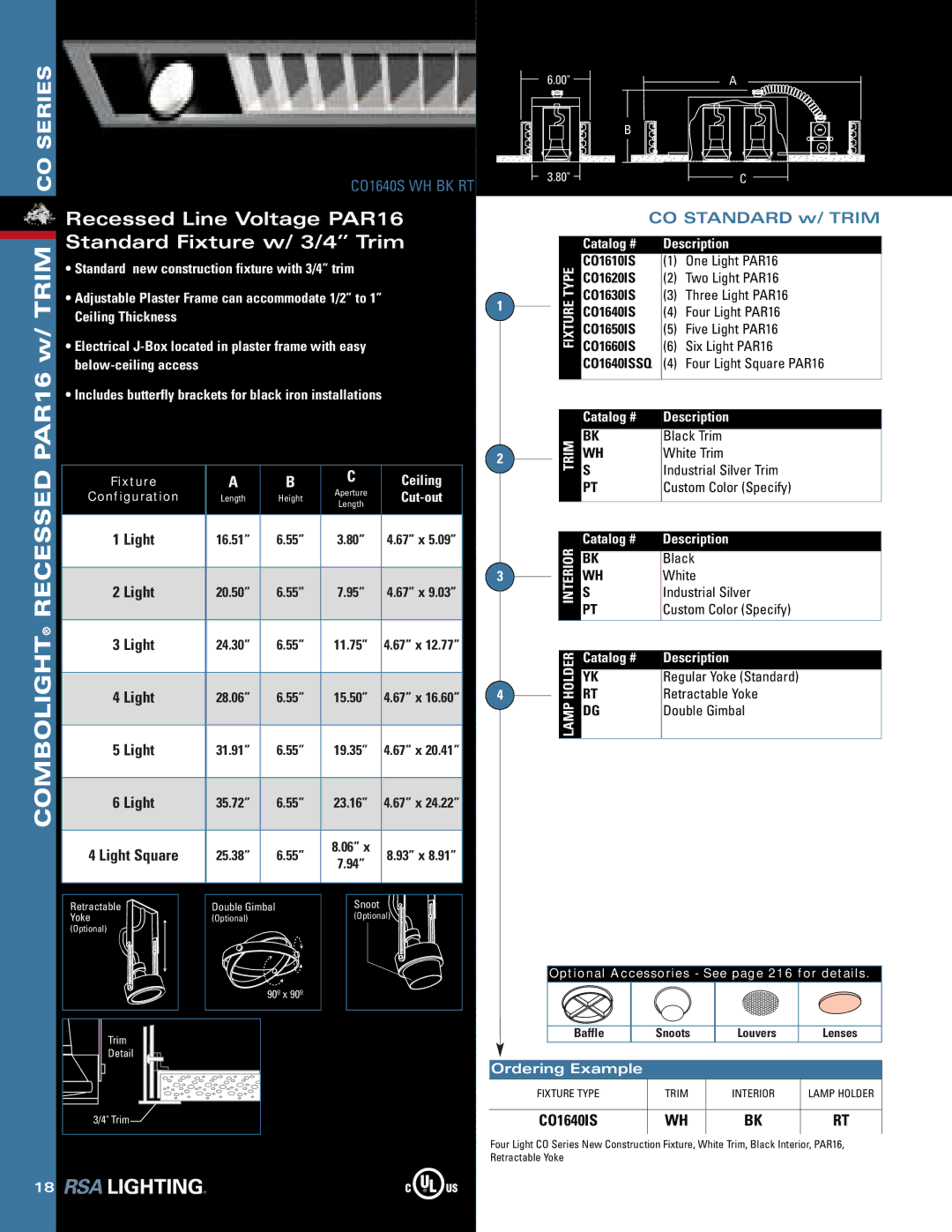 Cooper Lighting none manual Recessed Line Voltage PAR16, CO1640IS 