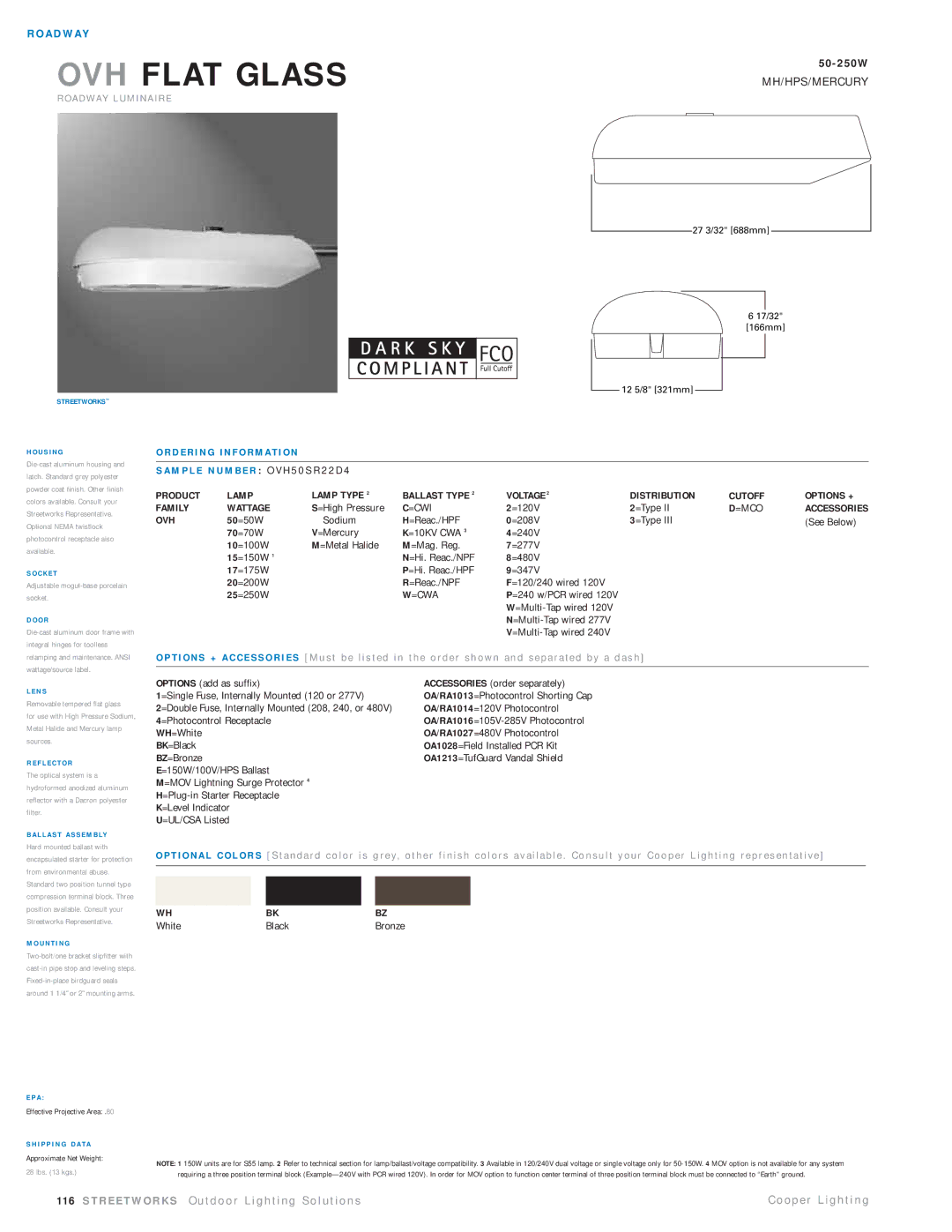Cooper Lighting OVH50SR22D4 manual =Cwi, =Mco, Ovh, =Cwa 