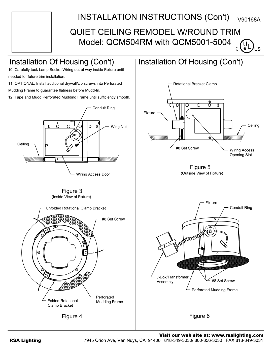 Cooper Lighting QCM504RM, QCM5004, QCM5002, QCM5003, QCM5001 installation instructions 