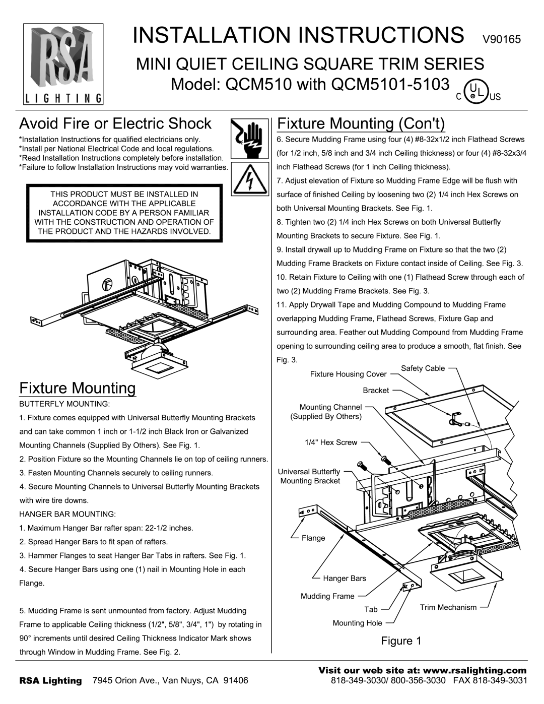 Cooper Lighting QCM5102, QCM5103, QCM5101 manual 