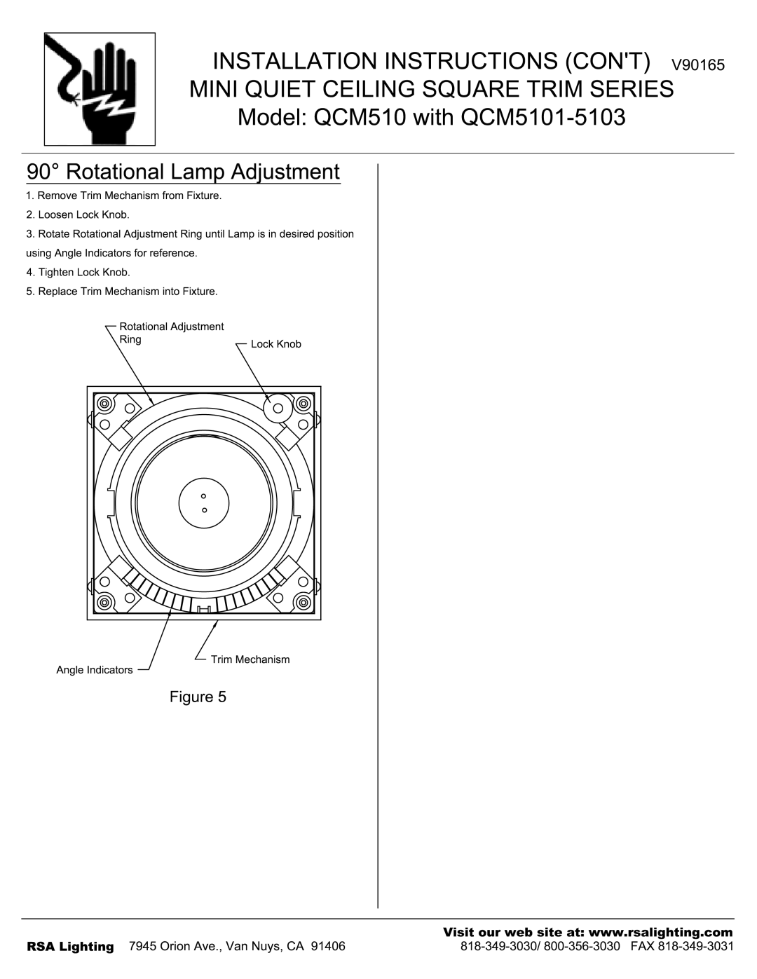 Cooper Lighting QCM5103, QCM5102, QCM5101 manual 