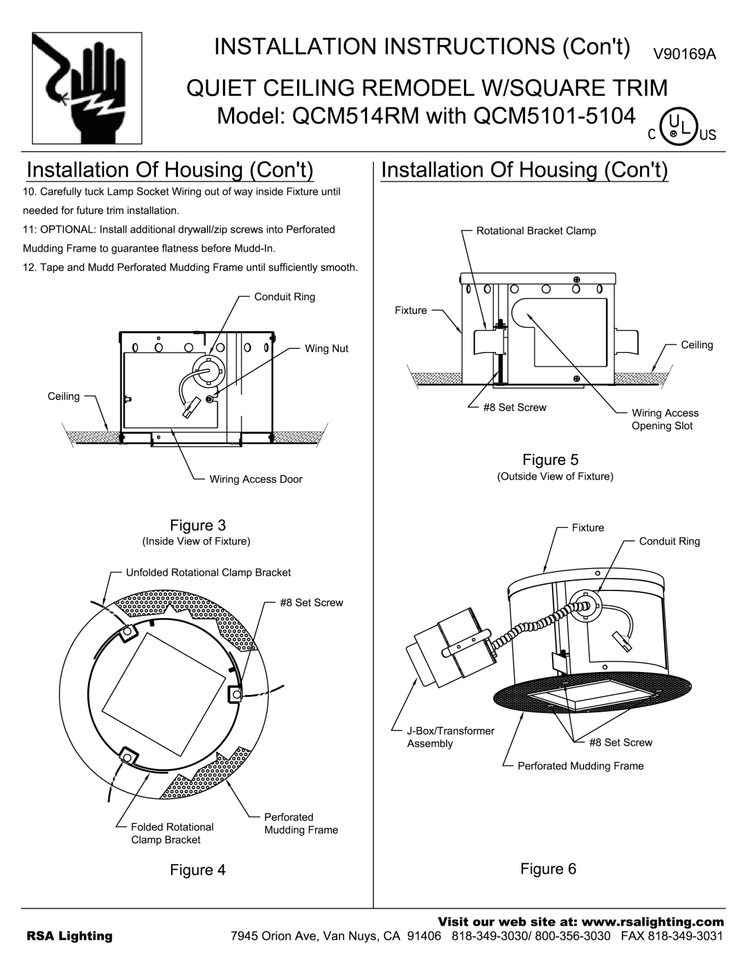 Cooper Lighting QCM5104, QCM514RM manual 