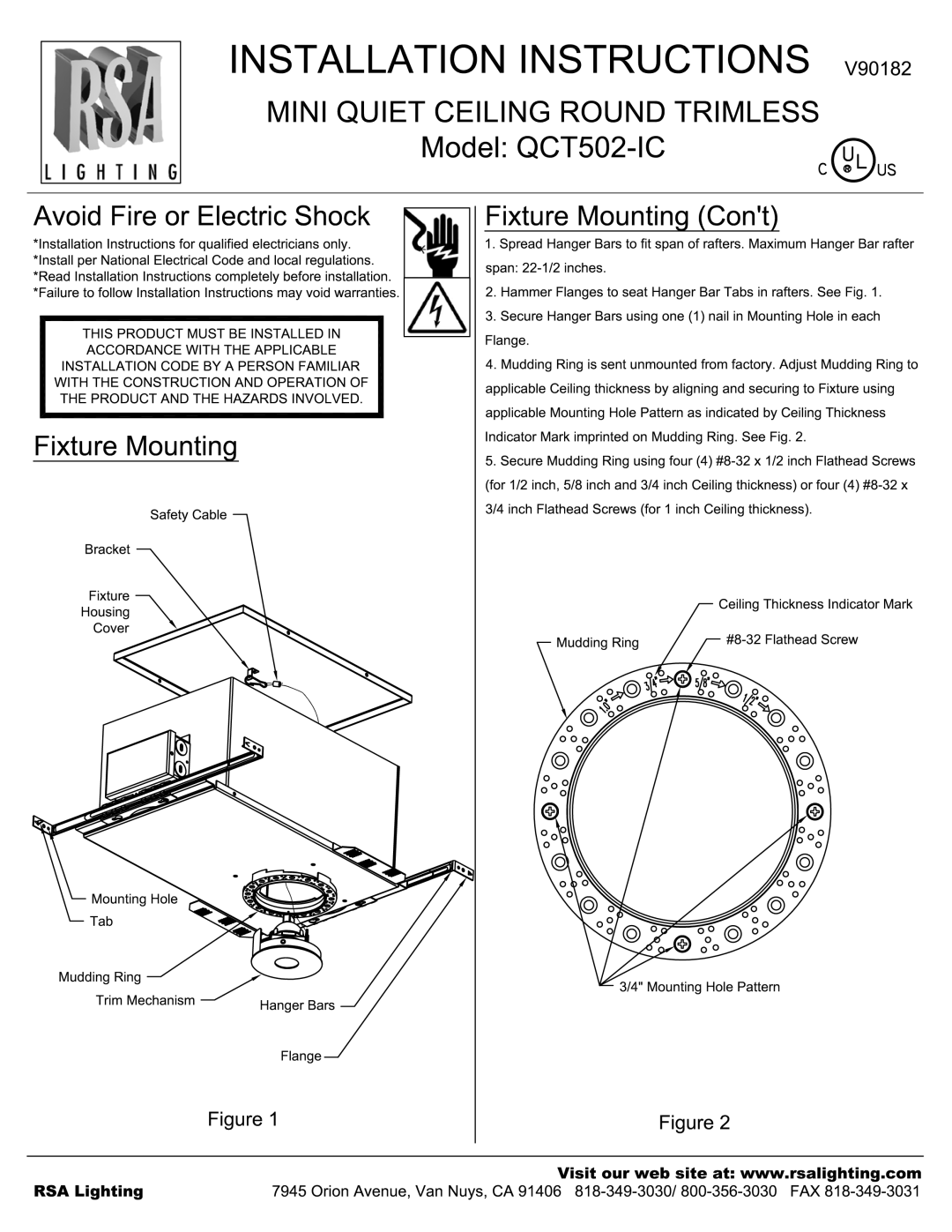 Cooper Lighting QCT502-IC manual 