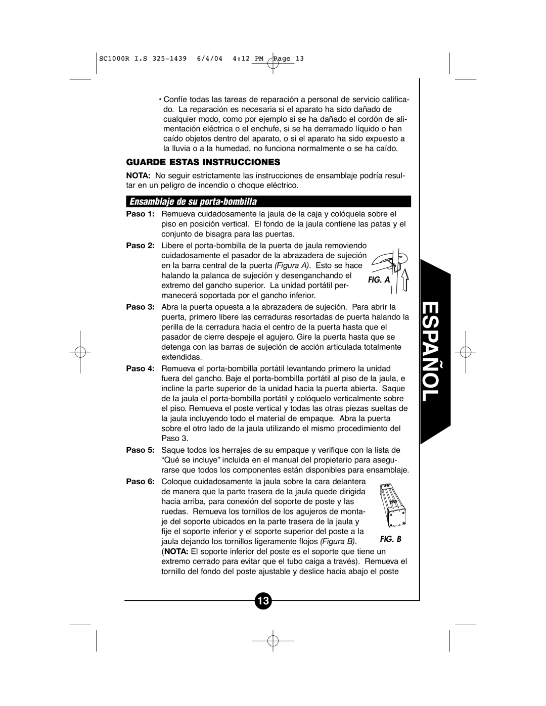 Cooper Lighting SC1000R instruction manual Ensamblaje de su porta-bombilla, Guarde Estas Instrucciones 