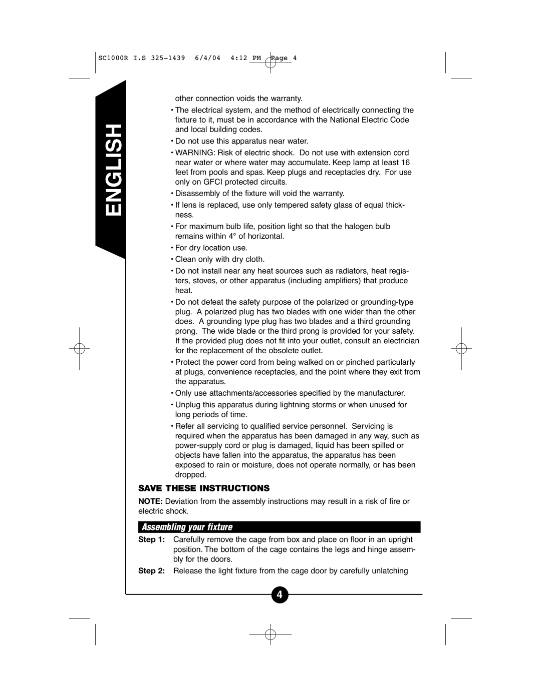 Cooper Lighting SC1000R instruction manual Assembling your fixture 