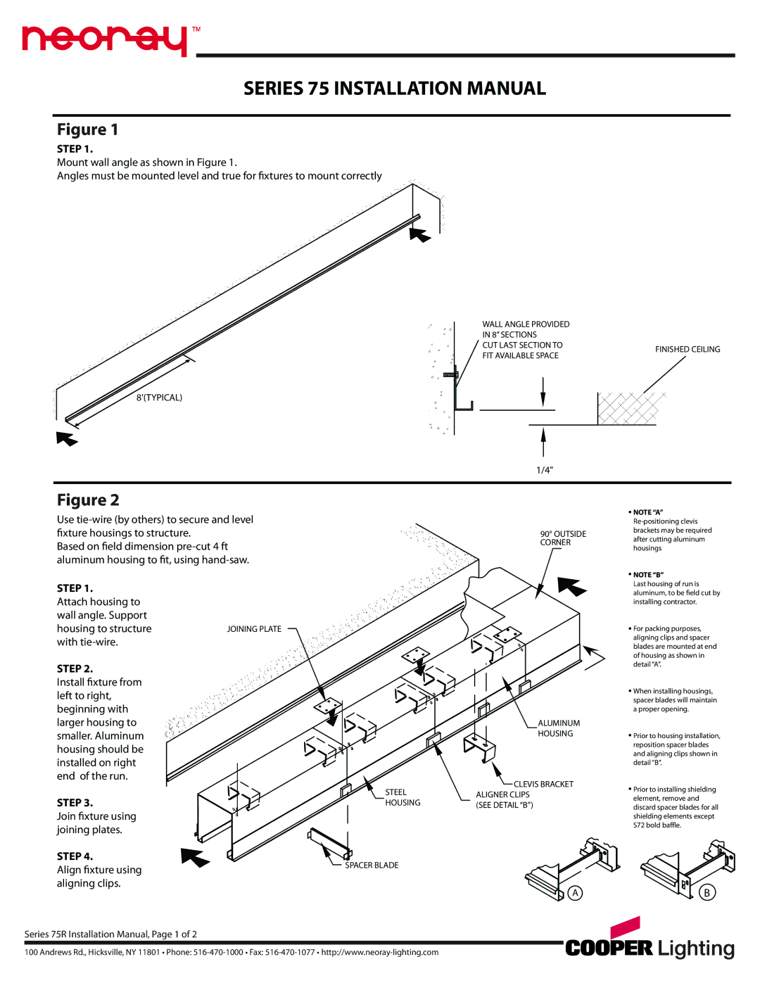 Cooper Lighting installation manual Series 75 Installation Manual, Step 