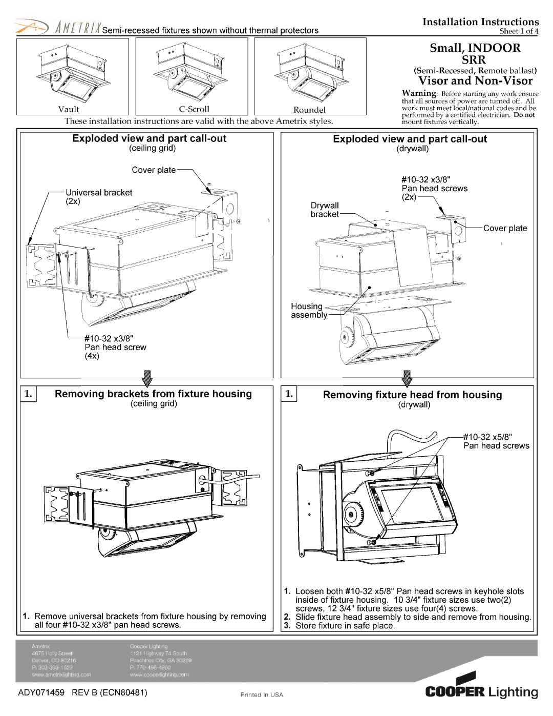 Cooper Lighting SRR manual 