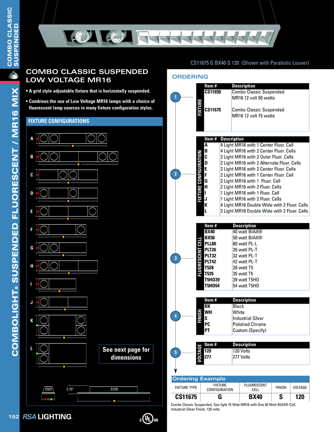 Cooper Lighting Suspended Series manual Mix, Fluorescent, Combolight 