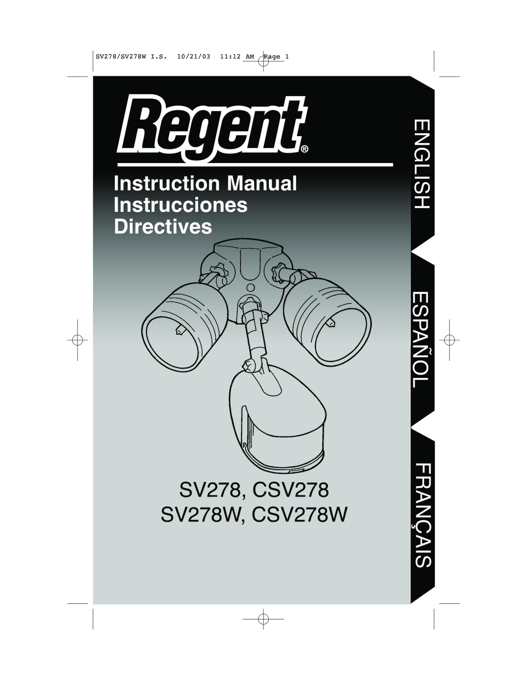 Cooper Lighting CSV278W instruction manual Instrucciones Directives 