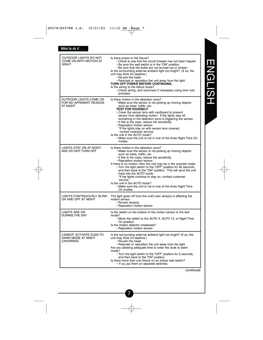 Cooper Lighting CSV278W instruction manual What to do if 