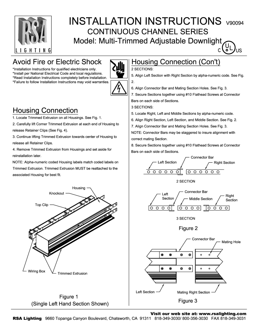 Cooper Lighting V90094A manual 