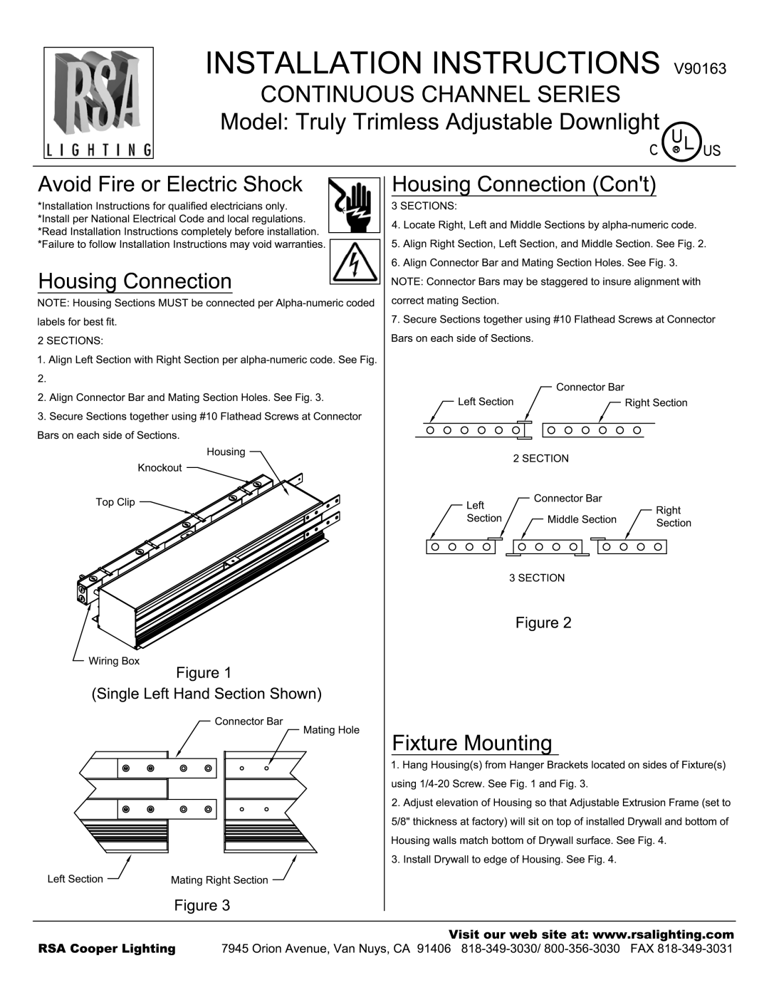 Cooper Lighting V90163 manual 